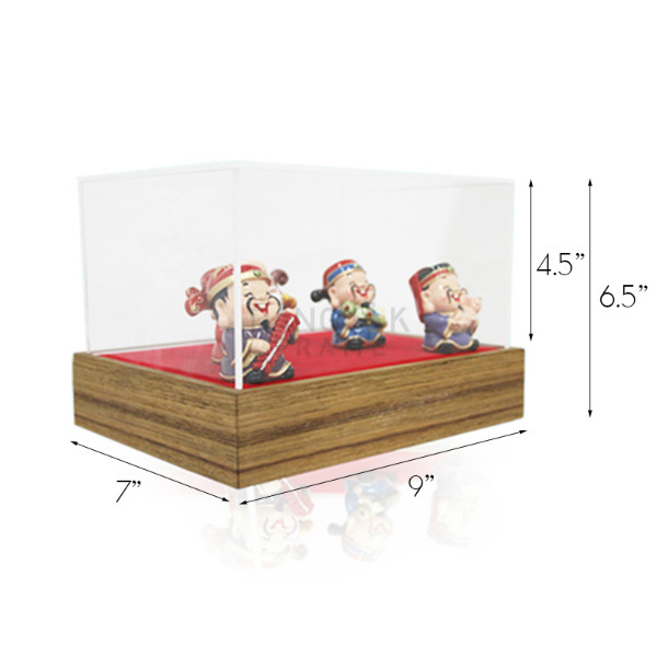 กรอบกล่องใสโชว์สินค้าฐานไม้